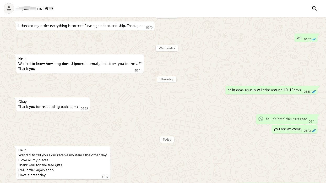 Customer feedback