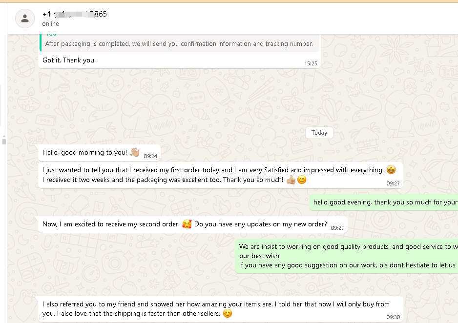 Customer feedback